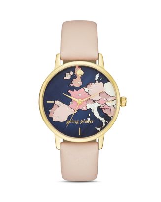 Kate Spade New York - Going Places Europe Map Watch with Box, 34mm Kate Spade Metro Travel Map Navy Nude Pink Gold Watch  main image 4
