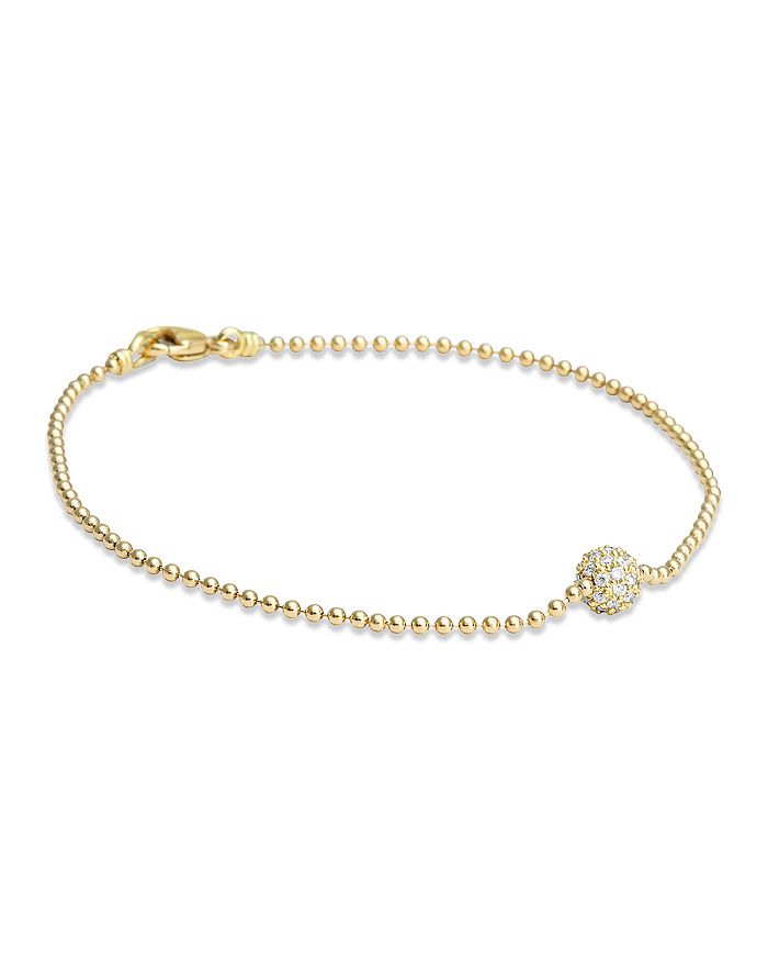 Shop Lagos 18k Gold And Diamond Bracelet In White/gold