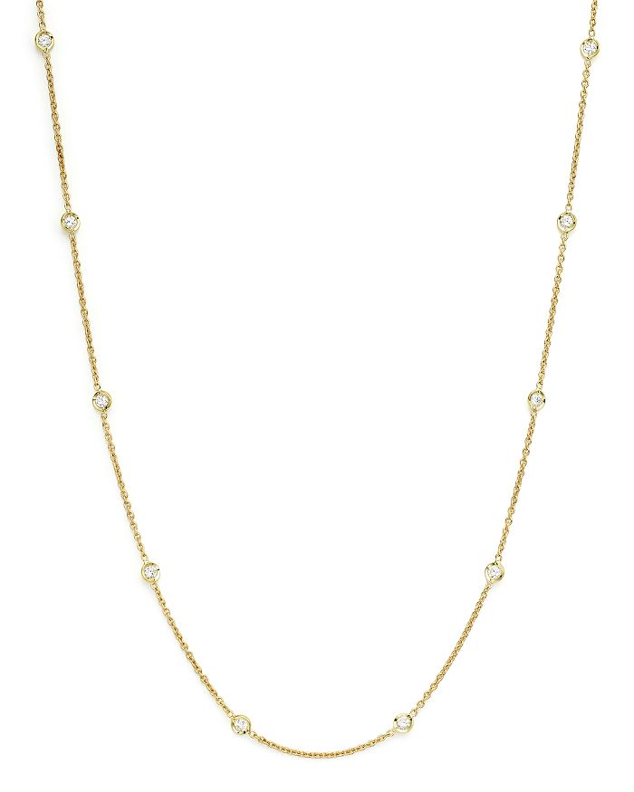 Roberto Coin 18k Yellow Gold Diamonds By The Inch Necklace, 18 In White/gold