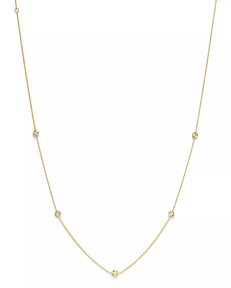 Roberto Coin 18K Yellow Gold Diamond Station Necklace, 16