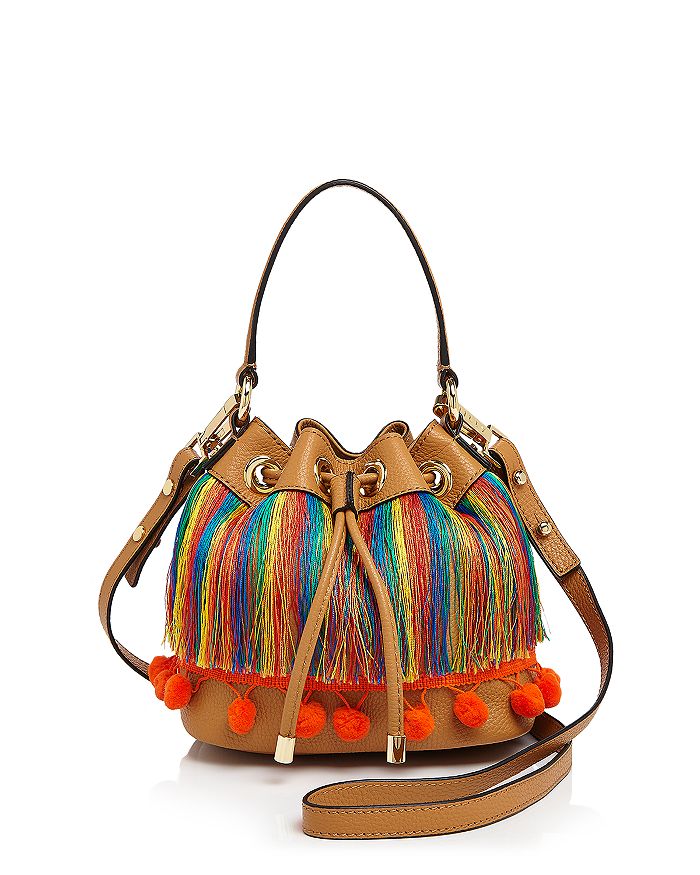 MILLY - Small Pom-Pom Drawstring Bucket Bag