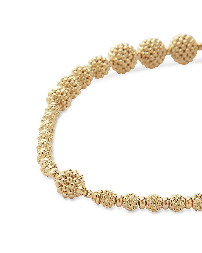 Lagos 18k Gold Caviar Graduated Lattice Ball Statement Necklace, 16 In Gold