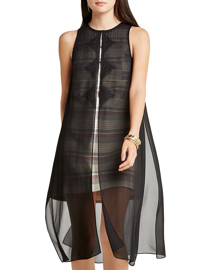 BCBGENERATION Sheer Embroidered Long Vest Bloomingdale s