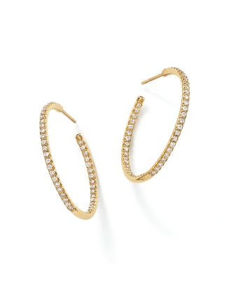 Louise d'Or Coin 18-karat gold diamond hoop earring – Millo