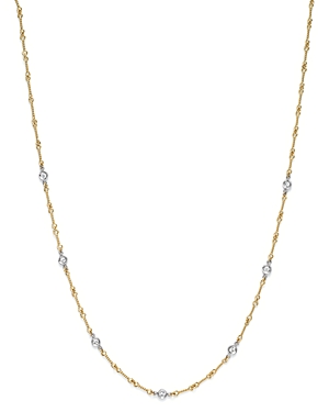 Roberto Coin 18K Yellow and White Gold Diamond Station Necklace, 16