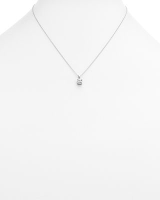 Diamond Solitaire Pendant Necklace in 14K White Gold, 0.30 tcw&nbsp;