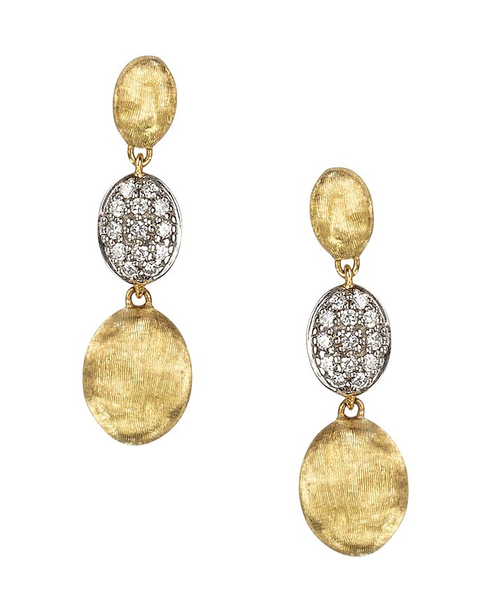 Shop Marco Bicego Diamond Siviglia Earrings In 18k Yellow Gold In White/gold