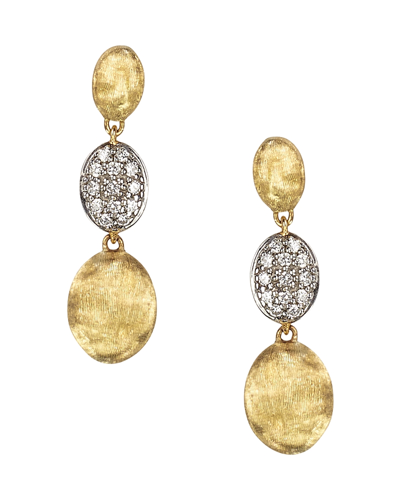 Marco Bicego Women's Siviglia Diamond & 18k Yellow Gold Triple-drop Earrings In White/gold