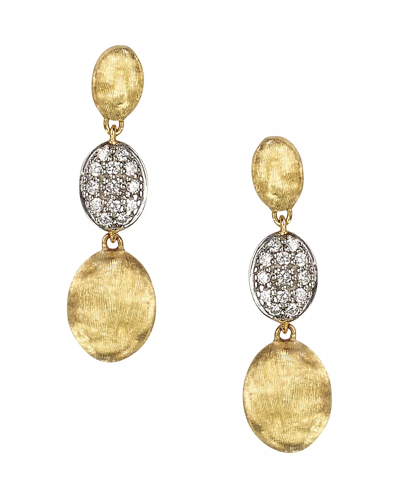Marco Bicego Diamond Siviglia Earrings in 18K Yellow Gold