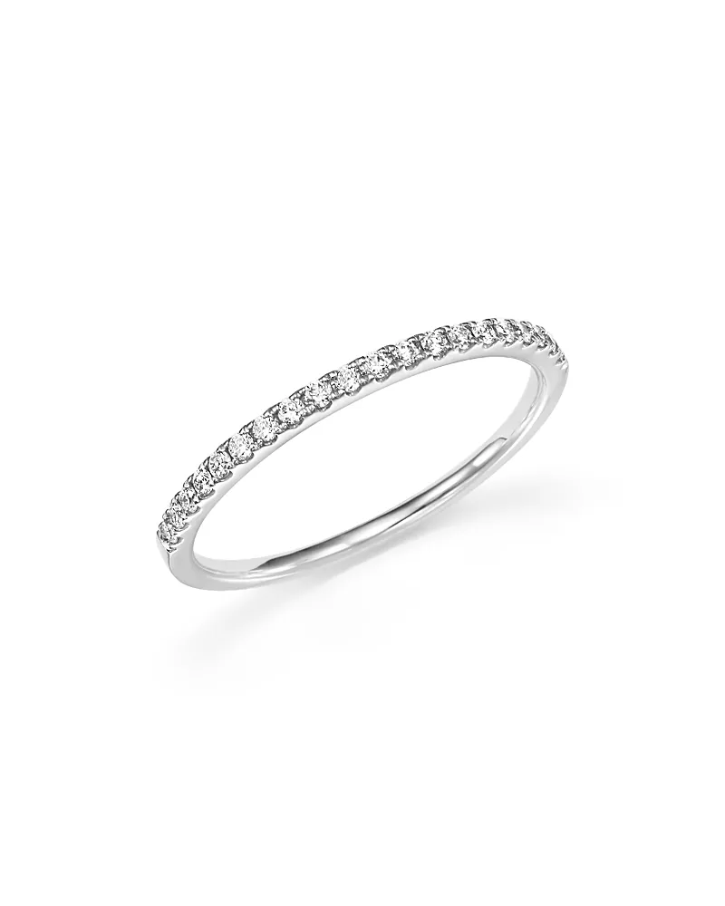 Diamond Micro Pave Band in 14K White Gold, 0.15 tcw