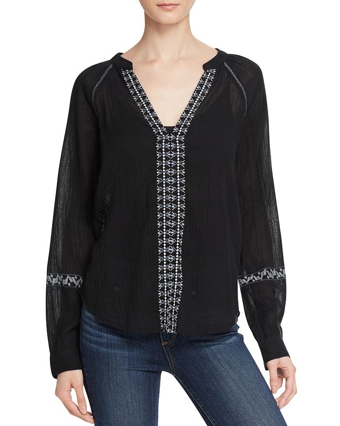 PAIGE Sonya Embroidered Blouse | Bloomingdale's