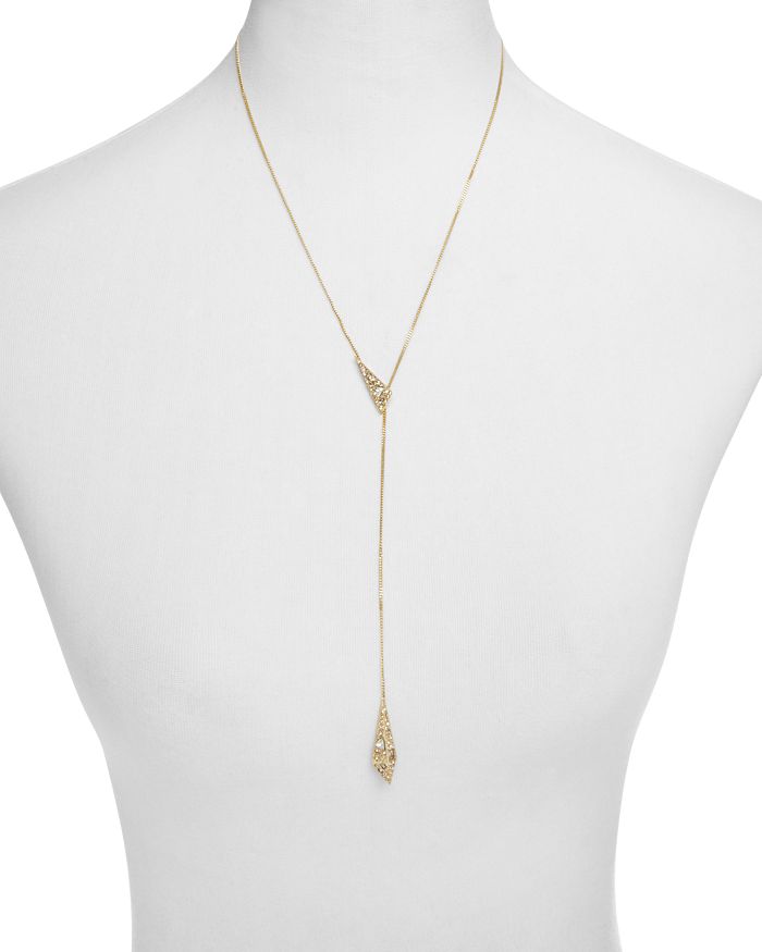 ALEXIS BITTAR CRYSTAL ENCRUSTED ORIGAMI LARIAT NECKLACE, 21 - 100% EXCLUSIVE,AX63N102