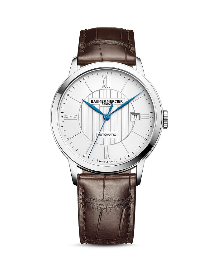 Shop Baume & Mercier Classima Watch, 40mm In Silver/brown