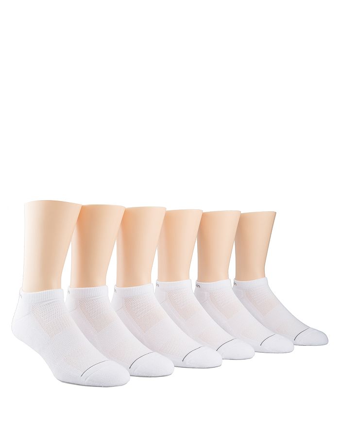 Calvin Klein Athletic Ankle Socks, Pack Of 6 In White