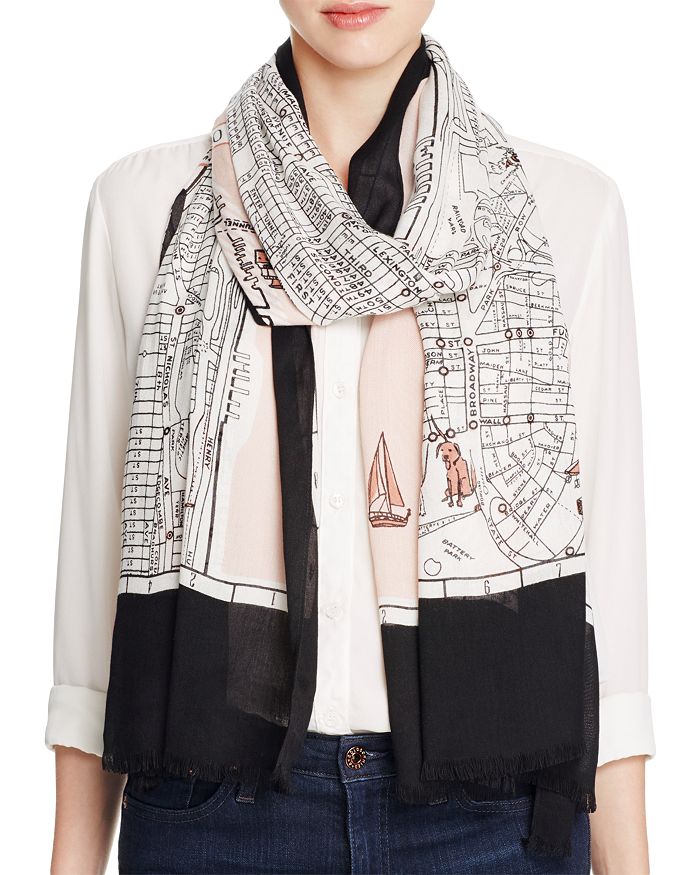 kate spade new york Map of Manhattan Scarf Bloomingdale s