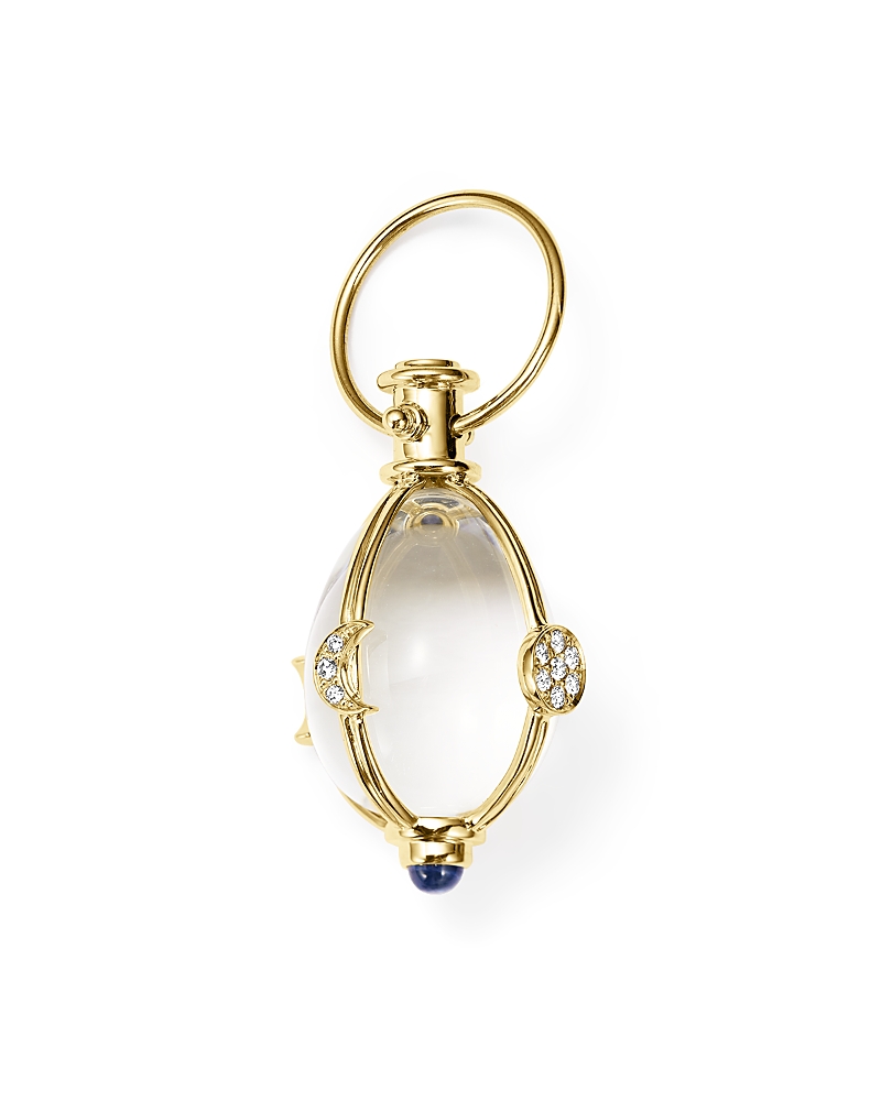 Temple St. Clair 18K Yellow Gold Lunar Phase Amulet with Blue Sapphire and Diamond