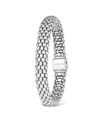 Sterling Silver Caviar Oval Rope Bracelet