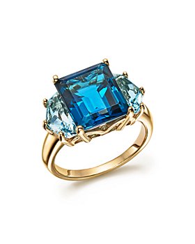 Bloomingdale's - London and Sky Blue Topaz Statement Ring in 14K Yellow Gold - 100% Exclusive