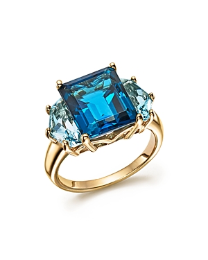 Bloomingdale's London And Sky Blue Topaz Statement Ring In 14k Yellow Gold - 100% Exclusive In Blue/gold