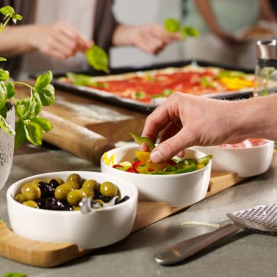 Pizza Passion 4-Piece Topping Bowl and Tray Set