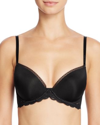 CALVIN KLEIN QF1941 BLACK OBSESS PUSH UP FRONT CLOSURE CONVERTIBLE BRA SIZE  32DD