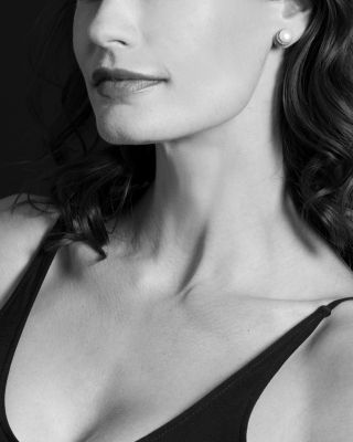 Sterling Silver &amp;quot;Luna&amp;quot; Cultured Pearl Stud Earrings