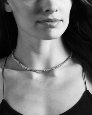 18K Gold and Sterling Silver Caviar™ Mini Rope Necklace, 18"