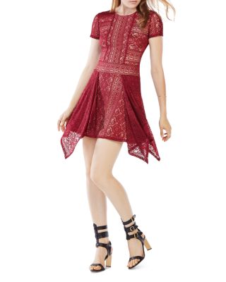 BCBGMAXAZRIA - Aileen Lace Handkerchief Hem Dress