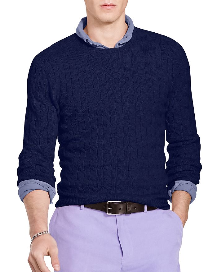 POLO RALPH LAUREN CASHMERE CABLE-KNIT SWEATER,710613099001