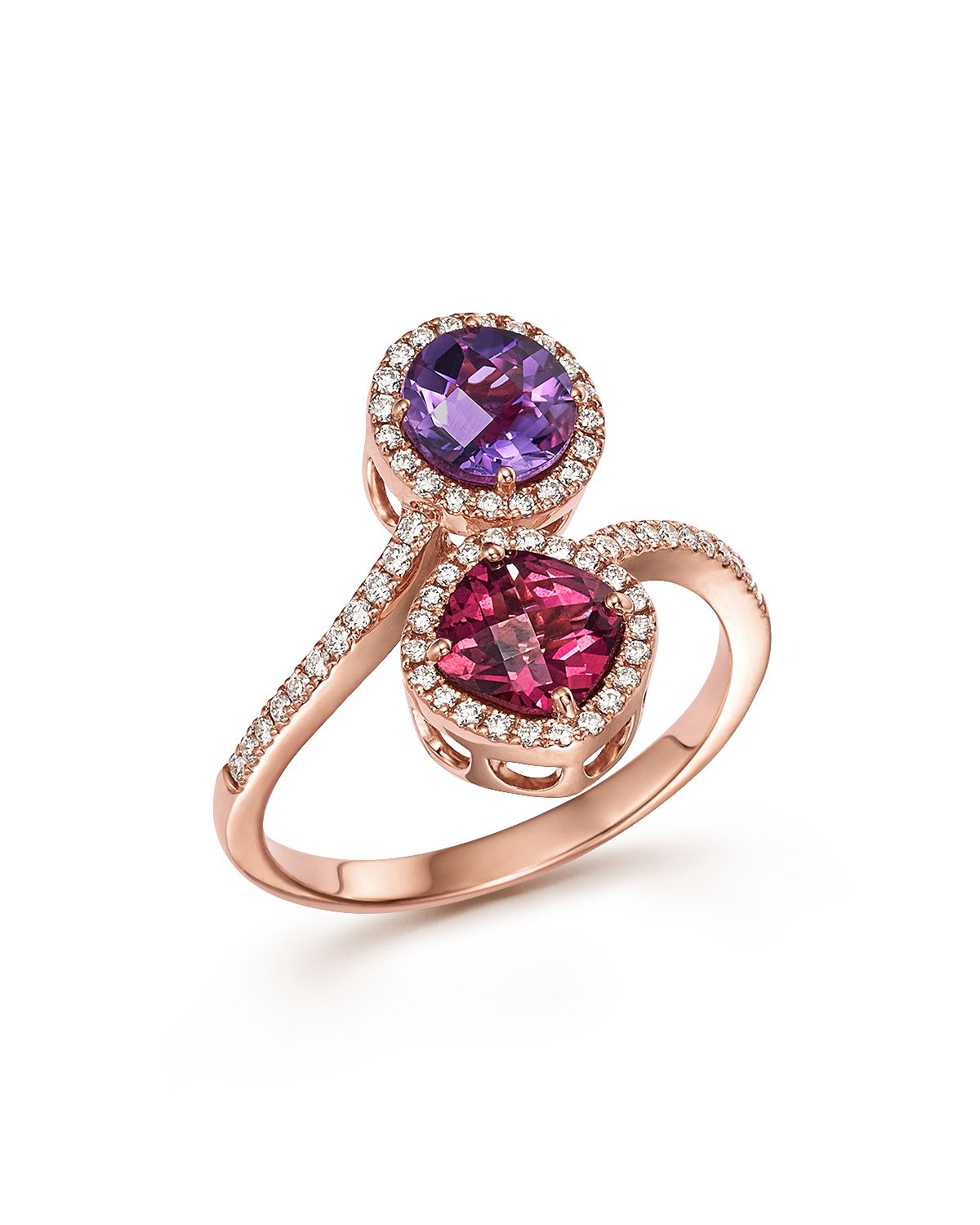 Bloomingdale's - Amethyst and Rhodolite Garnet Ring with Diamonds in 14K Rose Gold&nbsp;- 100% Exclusive