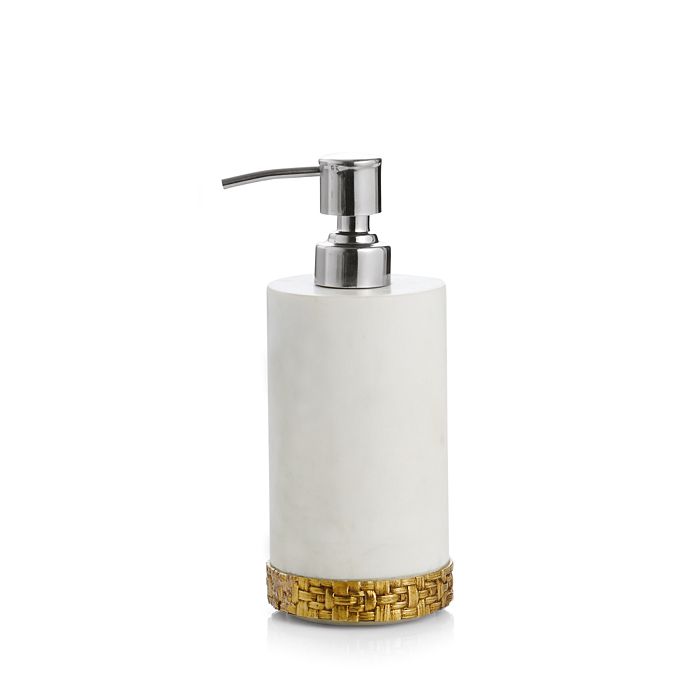 Shop Michael Aram Palm Soap Dispenser In Marble/gold