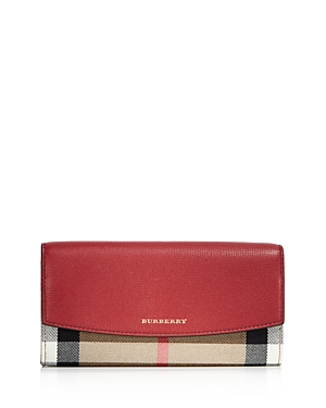 Burberry House Check Porter Leather Wallet (52.4% Off) Comparable Value $525 In Russet Red/gold
