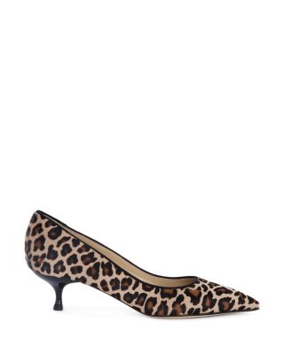 Carrie Leopard Calf Hair Kitten Heel Pumps