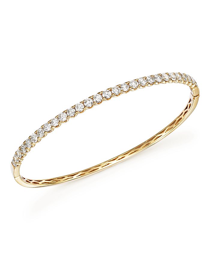 Bloomingdale's Diamond Bangle In 14k Yellow Gold, 2.50 Ct. T.w. - 100% Exclusive In White/gold