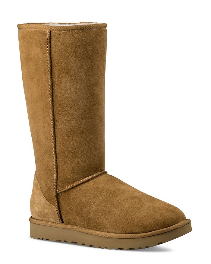 Shop Ugg Classic Ii Tall Shearling Boots In Chestnut
