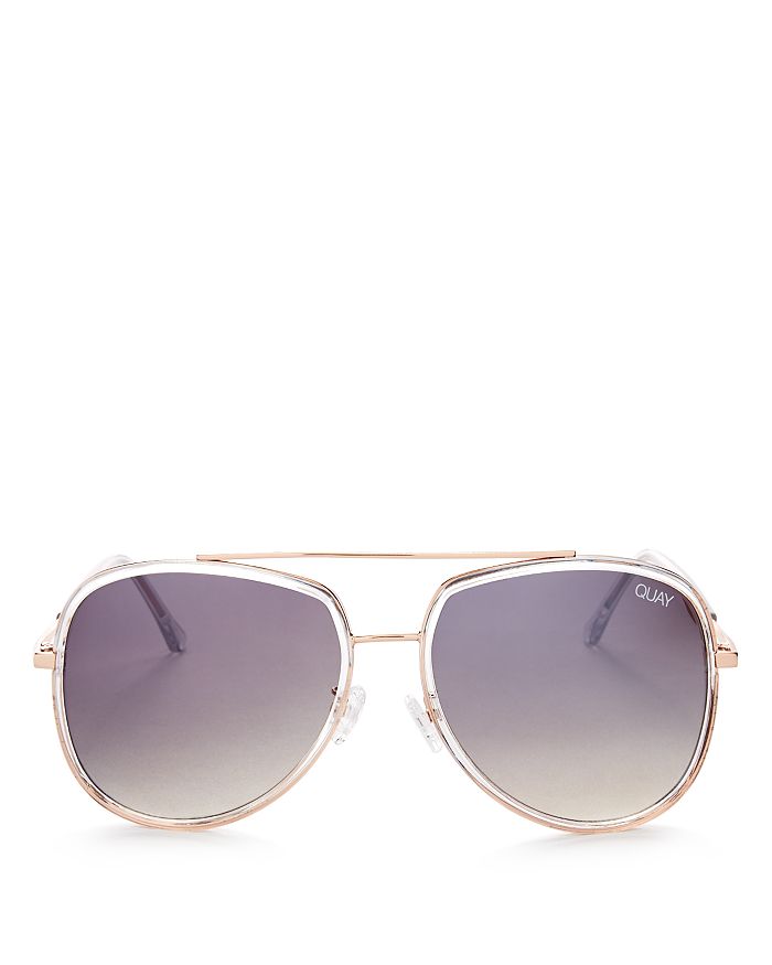 Quay Women s Needing Fame Brow Bar Aviator Sunglasses 60mm