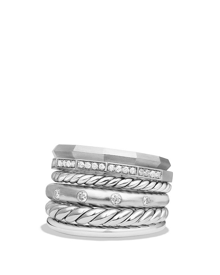 David Yurman - Stax Wide Ring with Diamonds