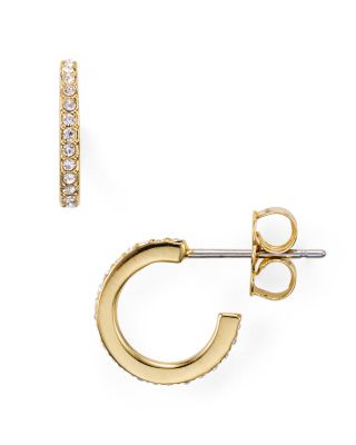 Pav&eacute; Hoop Earrings