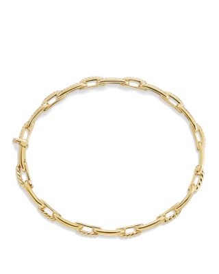 Stax Chain Link Bracelet with Diamonds in 18K Gold