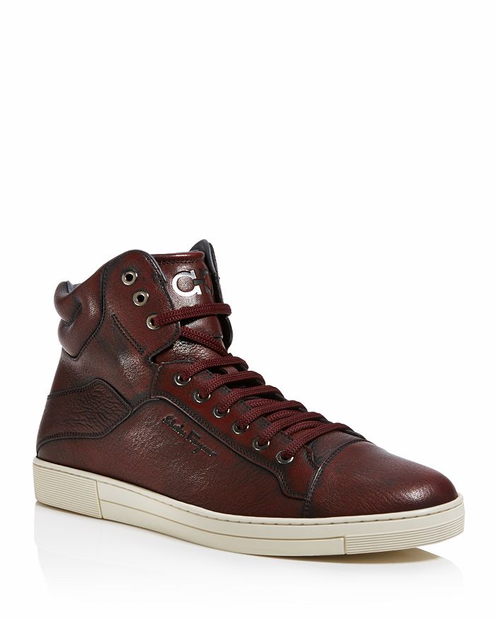 Salvatore Ferragamo Men s Leather High Top Sneakers Bloomingdale s