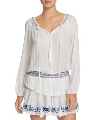 Surf Gypsy Embroidered Peasant Dress Swim Cover-Up | Bloomingdale's Women