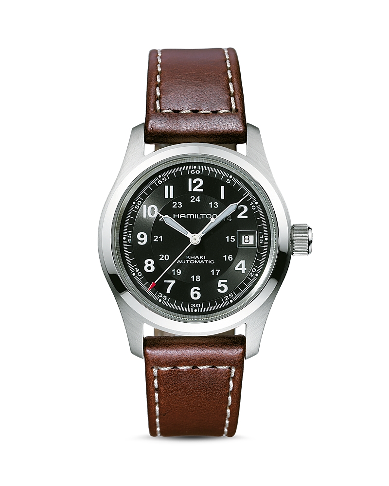 Hamilton Khaki Field King Auto Day-date Black Dial Men's Watch H64455533 In Black/brown