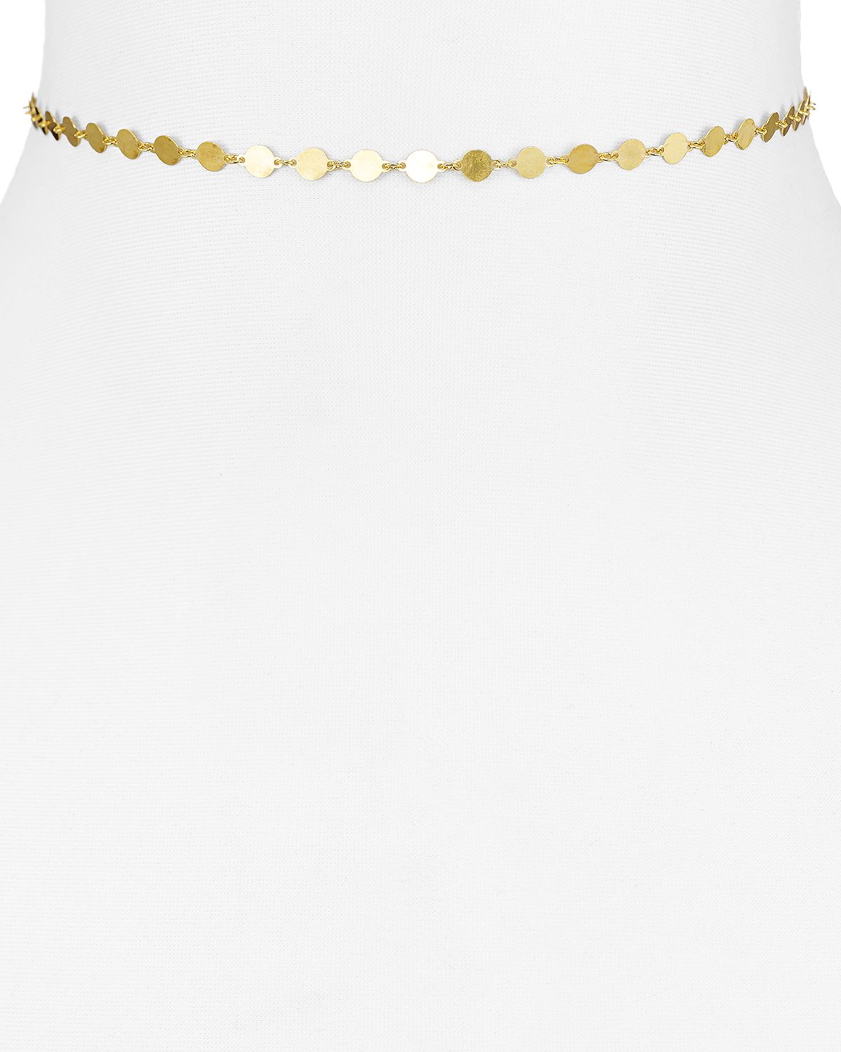 Photo 1 of 18K Gold-Plated Sterling Silver Disc Choker Necklace, 12"