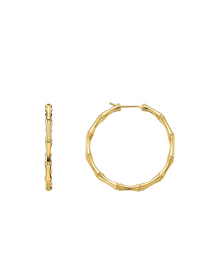 Gucci - 18K Yellow Gold Bamboo Hoop Earrings