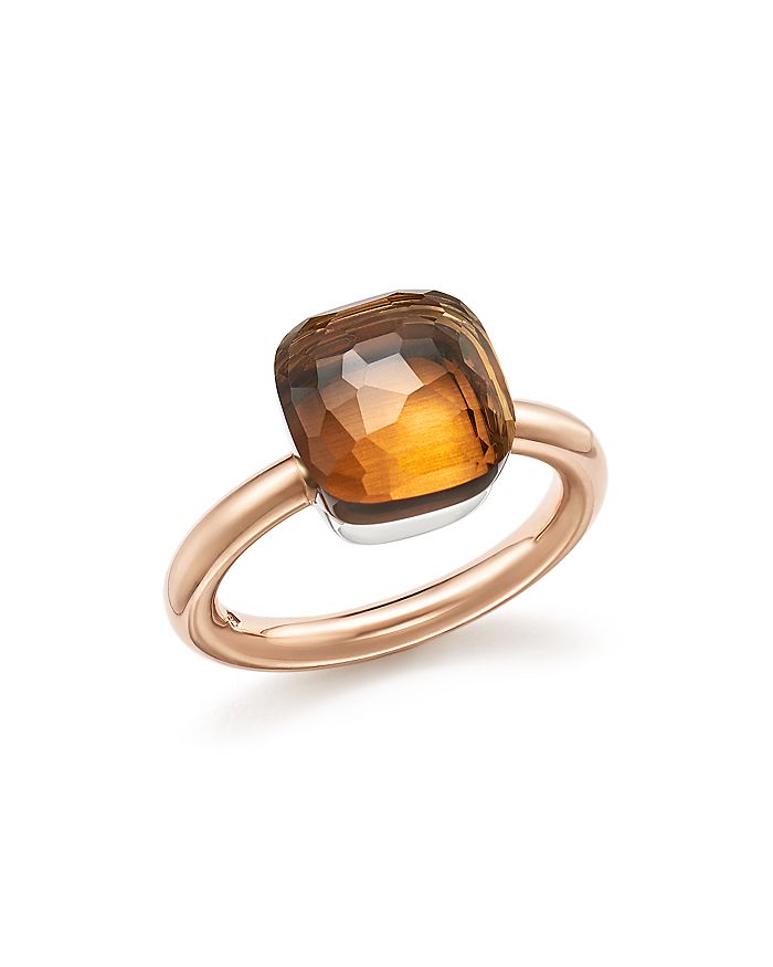 Pomellato Nudo Classic Ring with Madeira Quartz in 18K Rose and