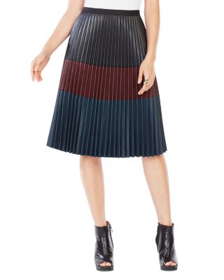 BCBGMAXAZRIA - Elsa Pleated Faux-Leather Skirt