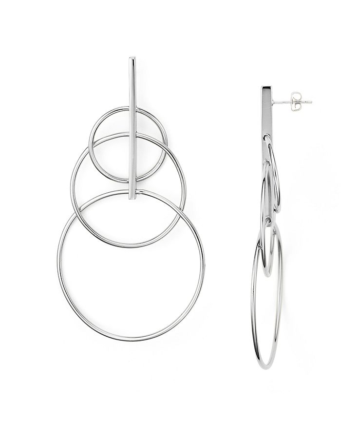 Argento Vivo Geometric Circle Drop Earrings In Silver