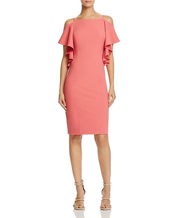 Adrianna Papell Cold-Shoulder Sheath Dress | Bloomingdale's
