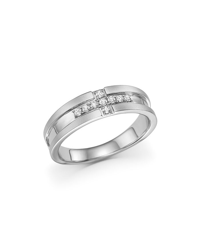 Bloomingdale's Men's Diamond Band Ring In 14k White Gold, .20 Ct. T.w.