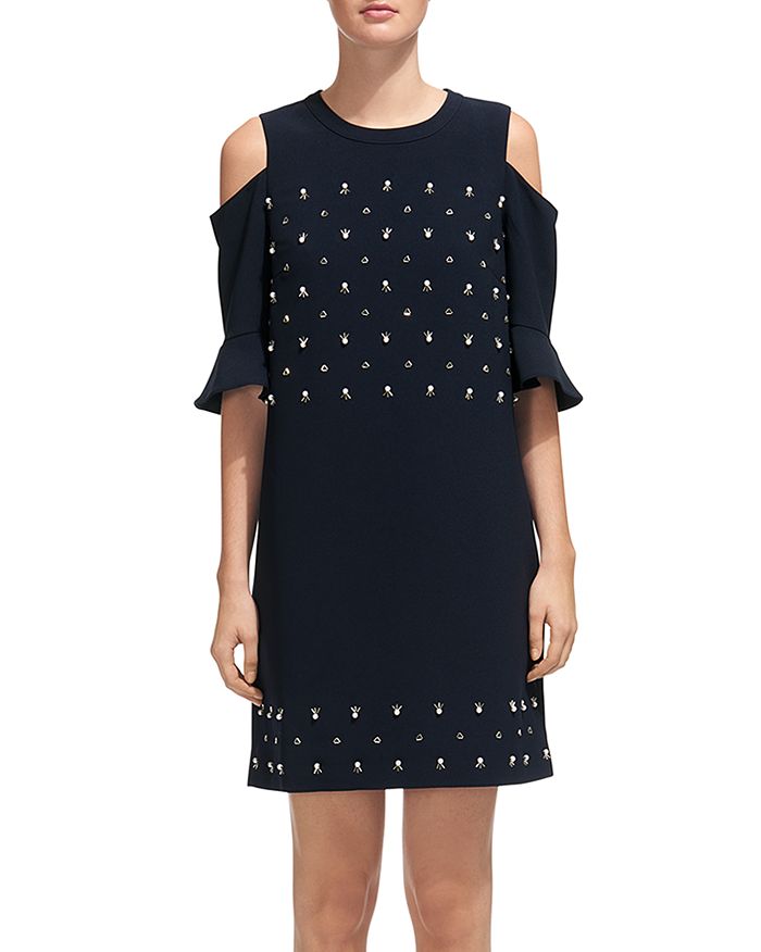 Whistles Scarlett Embellished Cold Shoulder Dress Bloomingdale s